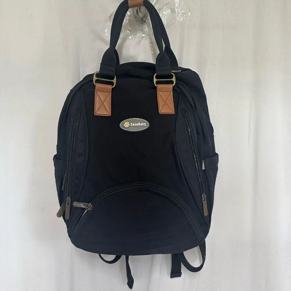 ZaZa Baby Black Diaper Bag Backpack Organizer Waterproof Travel